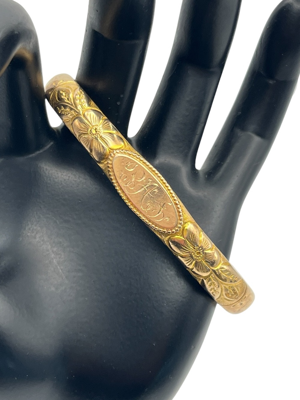 1910’s GLP Co 1/10 gold filled George L. Paine Company flower embossed bracelet